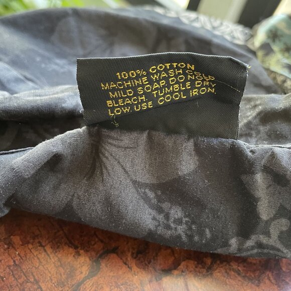 Royal Creations 100% Cotton Black & Blue Palm Tree Print Hawaiian Shirt Size L - Picture 6 of 6